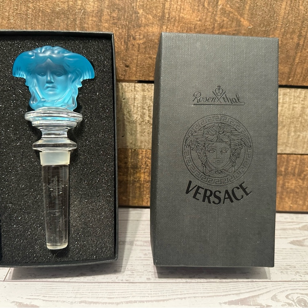 VERSACE Rosenthal blue bottle stopper